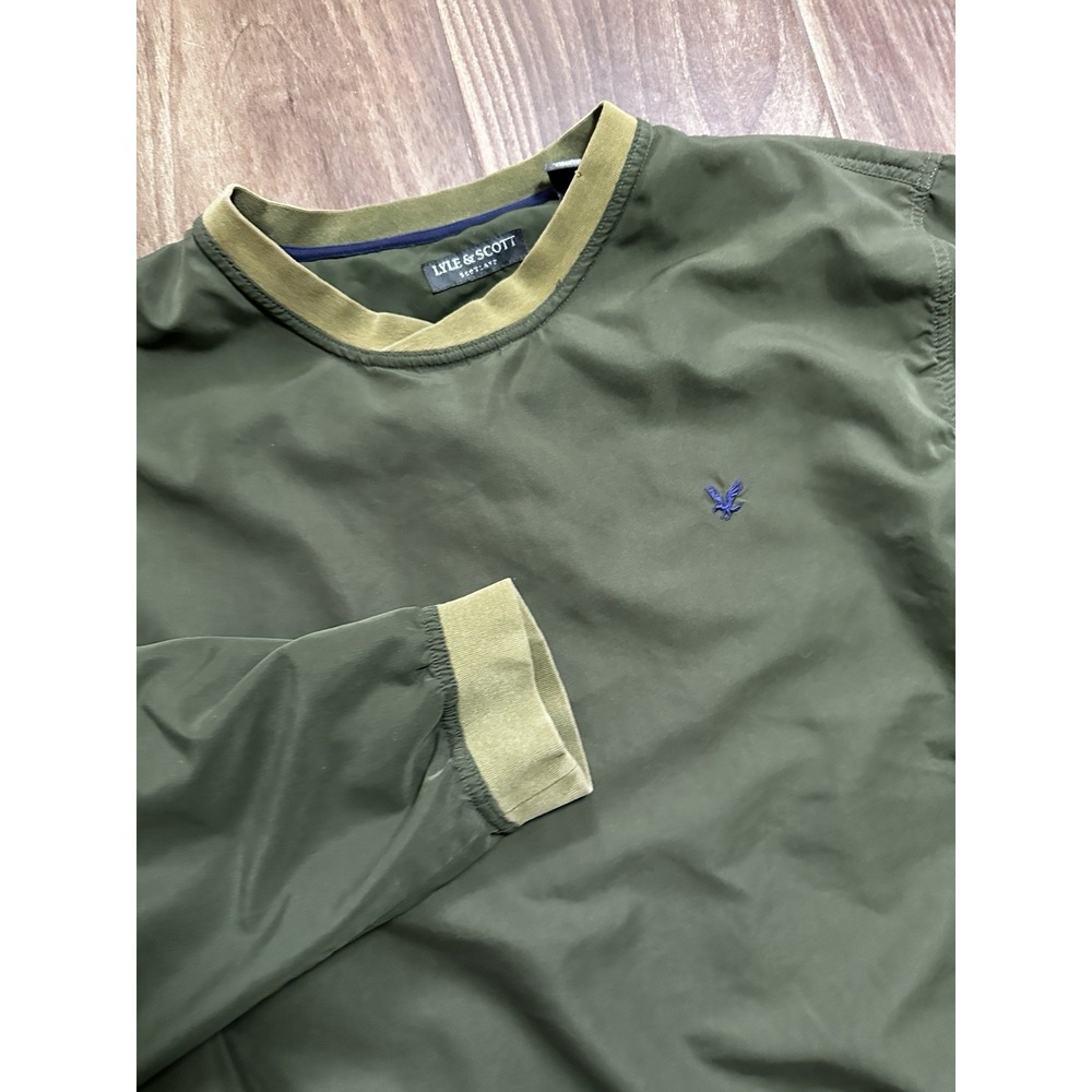 Lyle & Scott Mens Olive Green Windbreaker Pullover Crew Neck Size Large RN105741